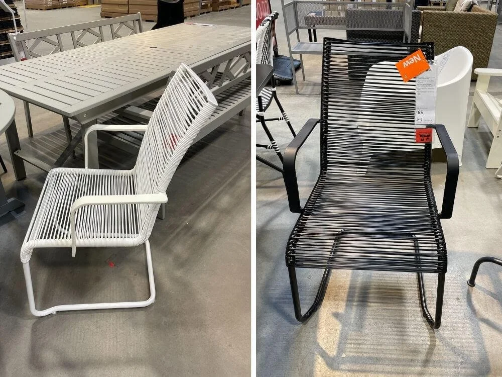 IKEAヴェスマン チェア アームレスト付き 屋外用, ブラック2個 春に